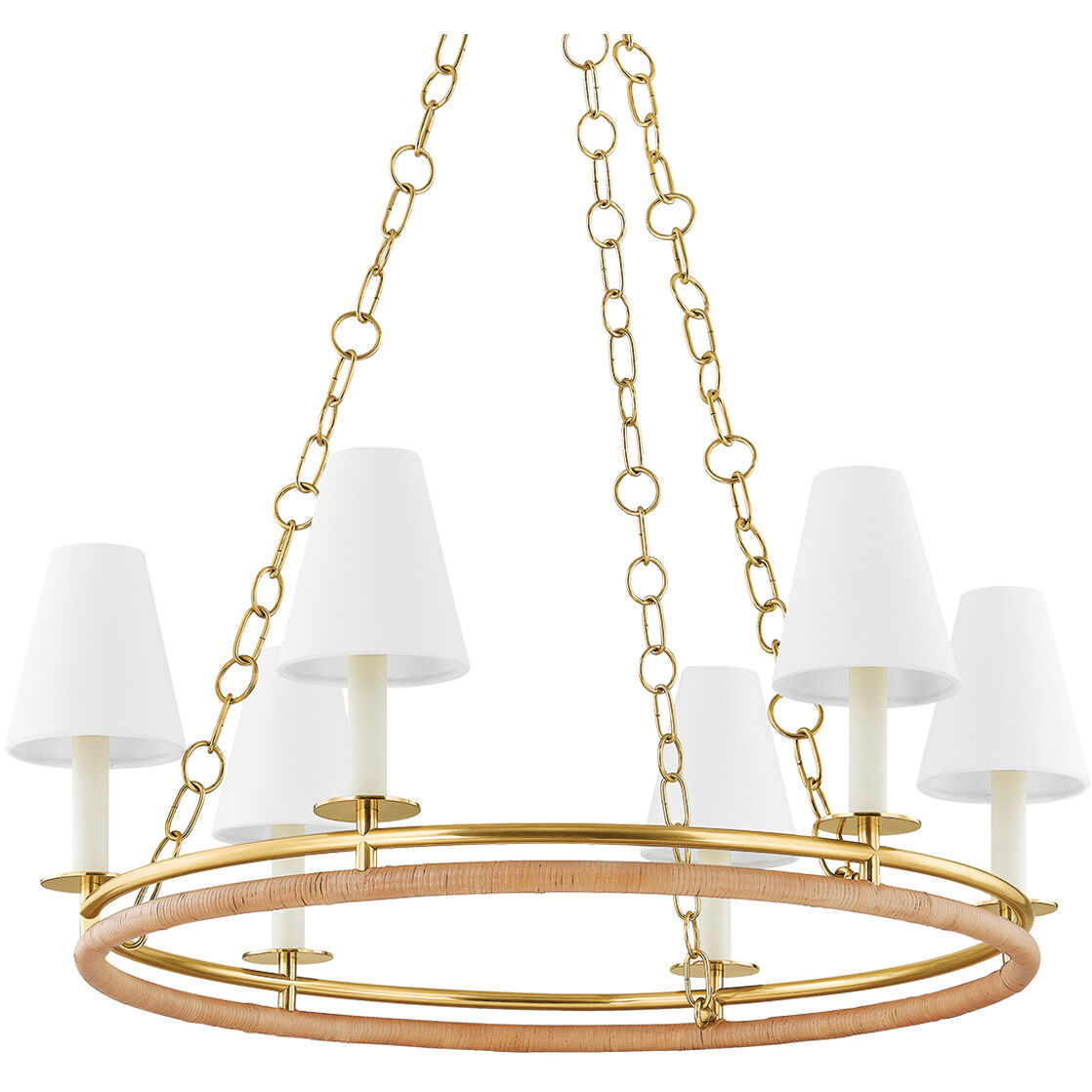 Swanton 6 Light 31 inch Aged Brass Chandelier Ceiling Light