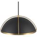 Dahlia 1 Light 17.62 inch Black and Brushed Brass Pendant Ceiling Light