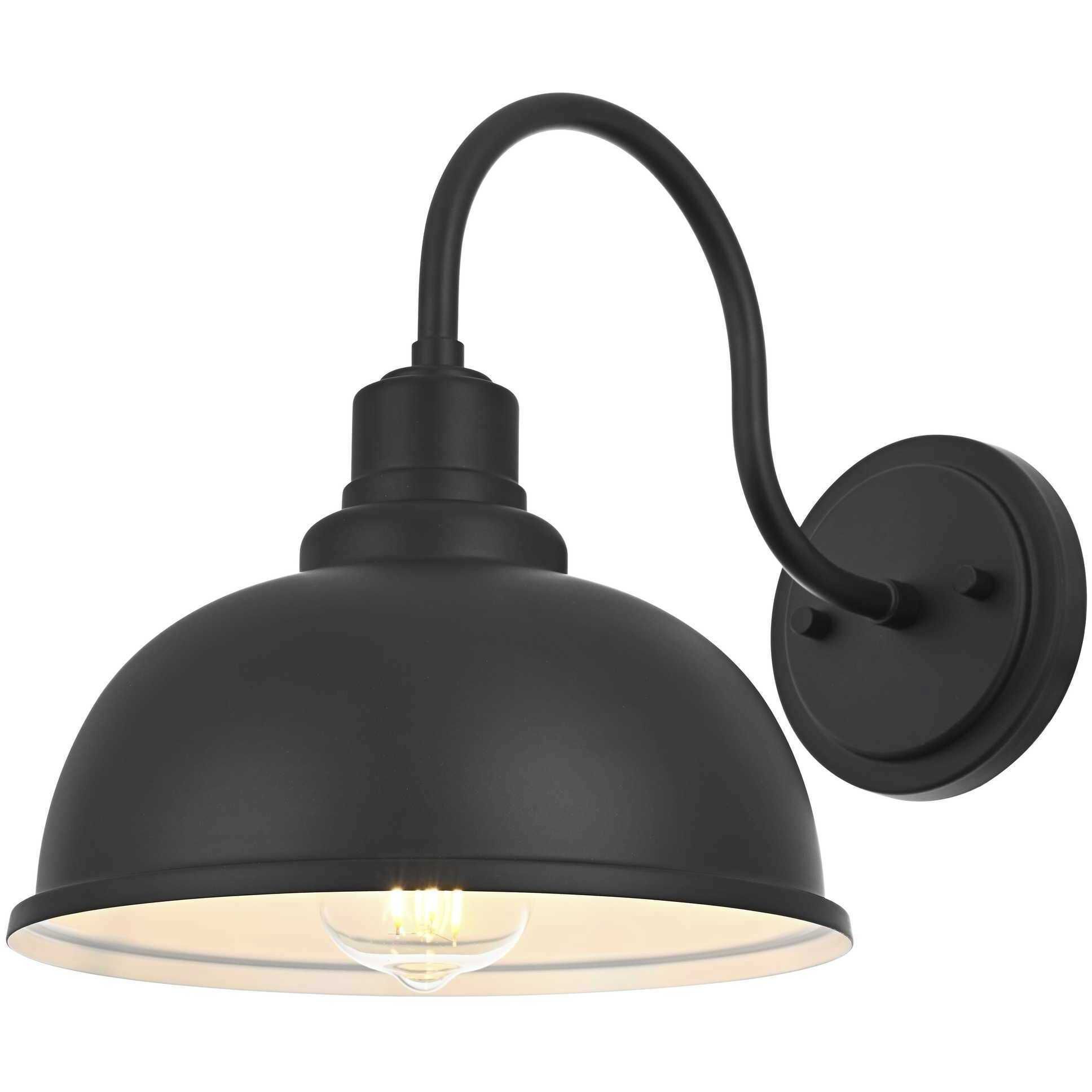 Aron 1 Light 11 inch Black Outdoor Wall Sconce