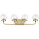 Bryce 4 Light 30 inch Satin Brass Bath Vanity Wall Sconce Wall Light