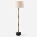 Shino 66 inch 150.00 watt Antique Brass and Black Travertine Floor Lamp Portable Light