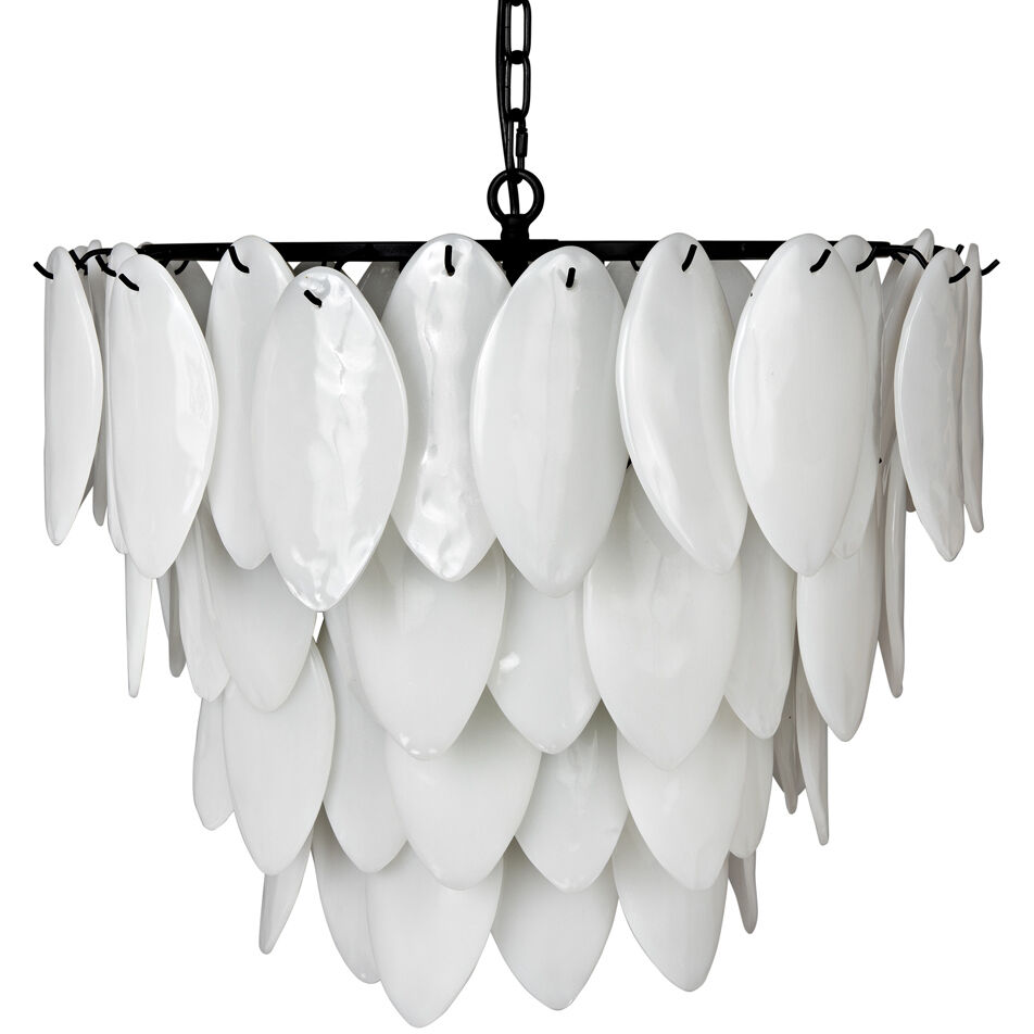 Lotus 4 Light 27 inch Matte Black Chandelier Ceiling Light, Large