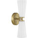 Contemporary 2 Light 5.13 inch Natural Brass Wall Sconce Wall Light