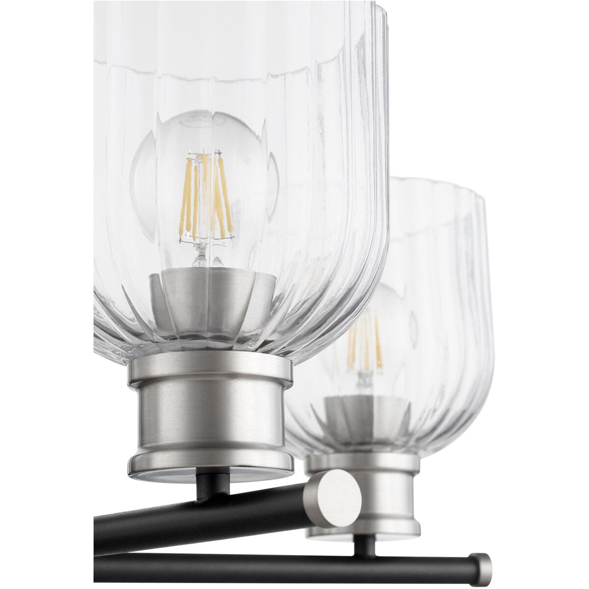 Monarch 5 Light 25.5 inch Noir and Satin Nickel Chandelier Ceiling Light