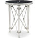Spencer London 22 X 18 inch Side Table, Brass with Quartz Top, Small Round, Small Round Nickel Side Table