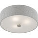 Dakota 3 Light 15 inch Brushed Nickel with Shiny White Accents Semi-Flush Ceiling Light