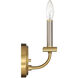 Stanza 1 Light 5 inch Brushed Polished Nickel / Satin Brass Wall Sconce Wall Light