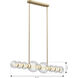 Cordel LED 50.25 inch Legacy Brass Linear Chandelier Ceiling Light