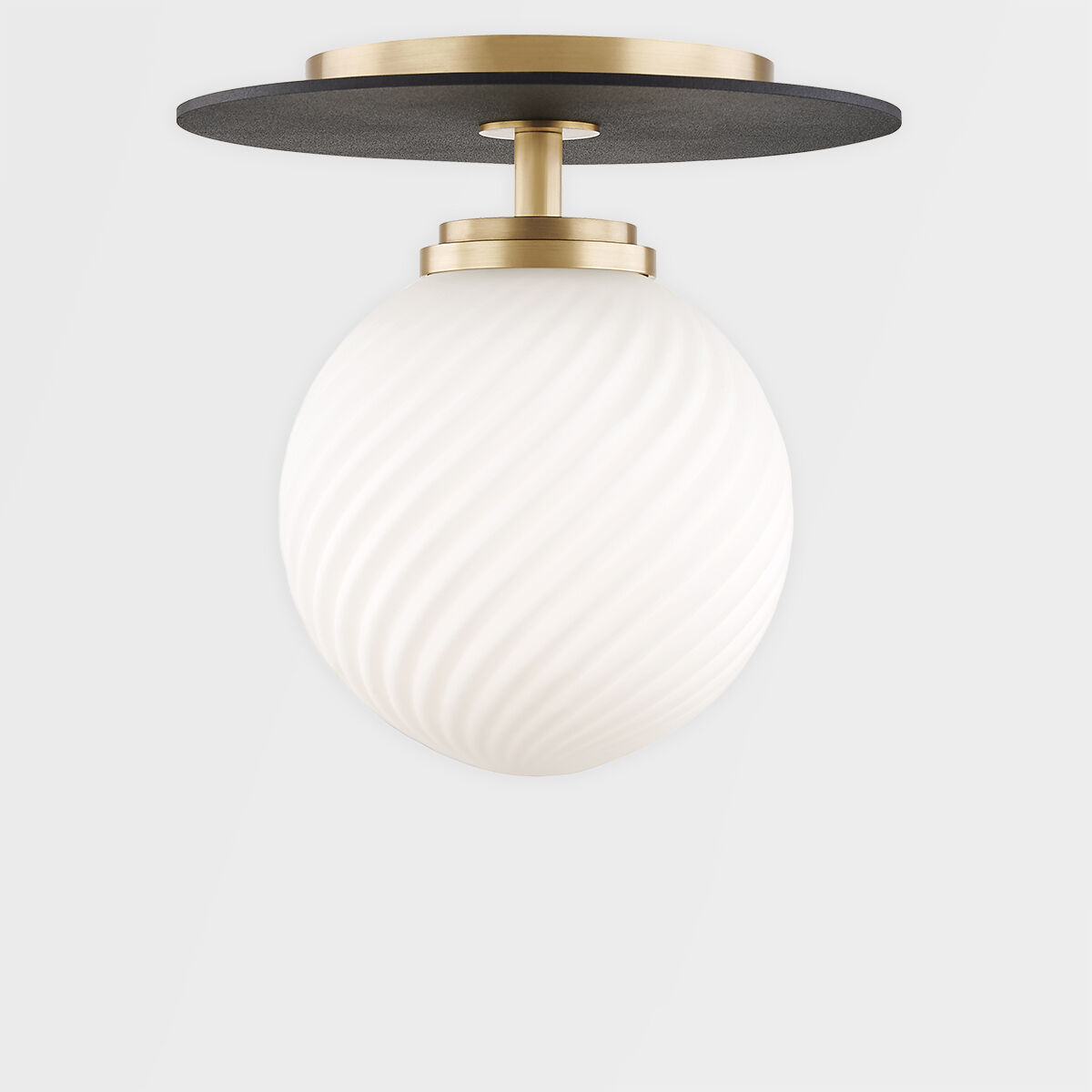 Ellis LED 7 inch Aged Brass and Black Flush Mount Ceiling Light