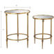 Alcazar 25 X 18 inch Antique Gold with Mirror Accent Table, Set of 2