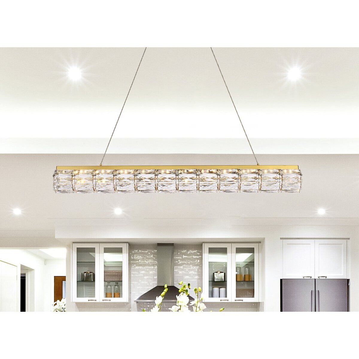 Valetta 1 Light 36 inch Gold Linear Pendant Ceiling Light