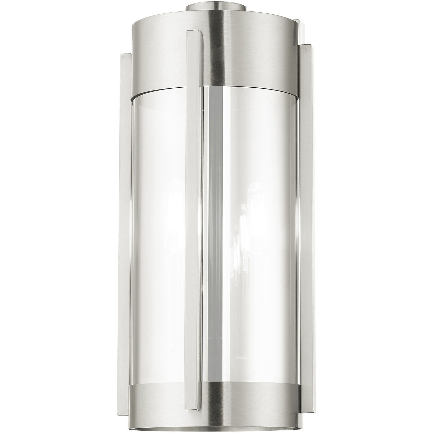 Sheridan 2 Light 16 inch Brushed Nickel Outdoor Wall Lantern