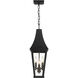 Chateau Grande 4 Light 12 inch Coal/Gold Outdoor Hanging, The Great Outdoors