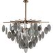 Tiffany 8 Light 42 inch Antique Brass Chandelier Ceiling Light