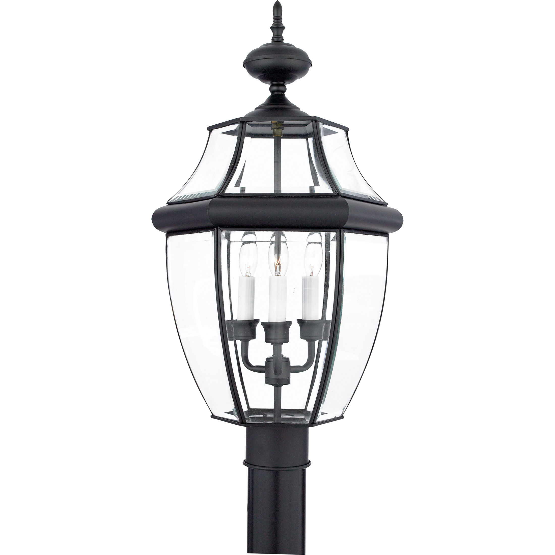 Quoizel Newbury 3 Light 23 inch Mystic Black Outdoor Post Lantern NY9043K - Open Box