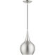 Andes 1 Light 8 inch Brushed Nickel with Polished Chrome Accents Mini Pendant Ceiling Light