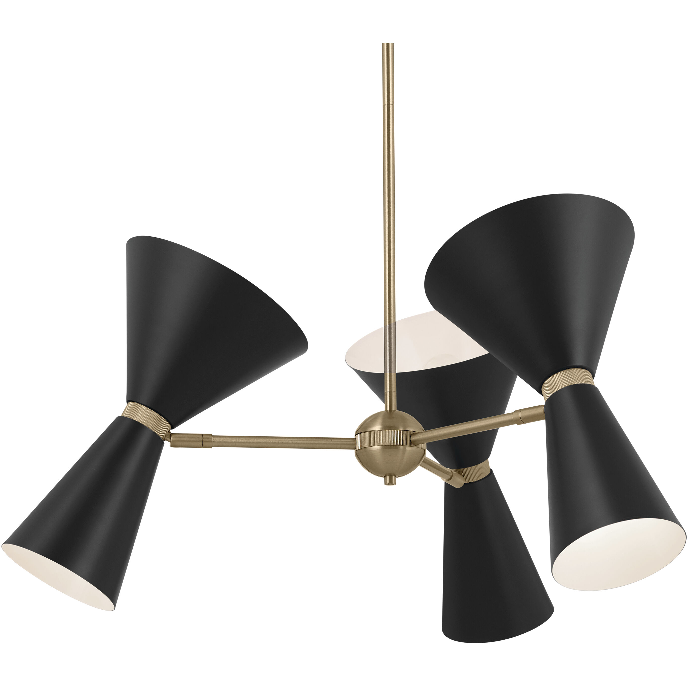 Phix LED 30.75 inch Champagne Bronze with Black Chandelier Ceiling Light