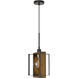 Agrigento 1 Light 9 inch Wood/Black Pendant Ceiling Light