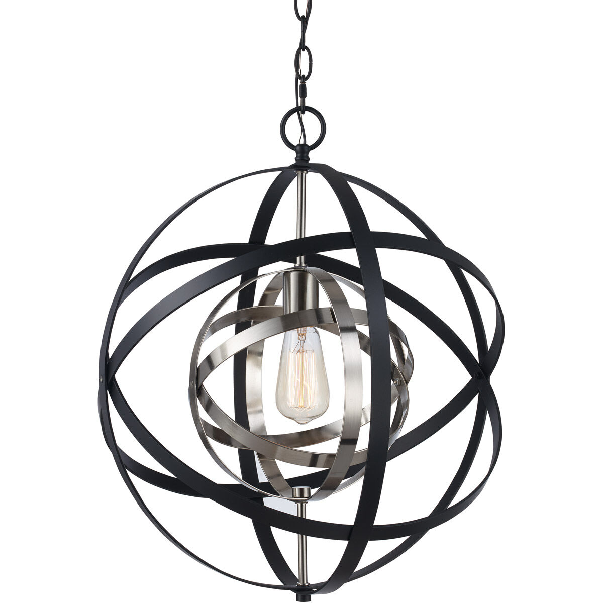 Monrovia 1 Light 18 inch Rubbed Oil Bronze and Antique Silver Leaf Pendant Ceiling Light