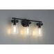 Lily 3 Light 20 inch Matte Black Vanity/Bath Bar Wall Light