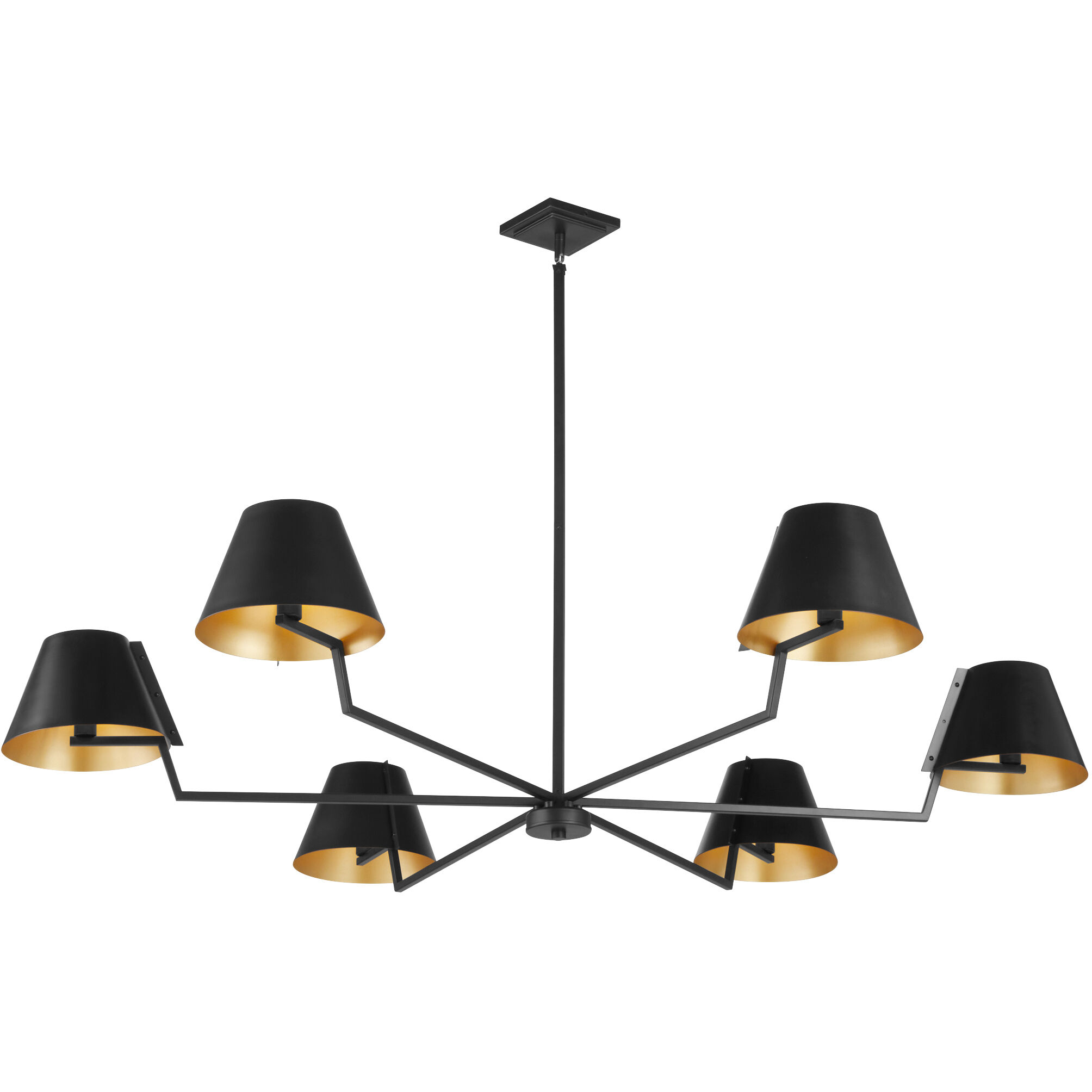 Bliss 6 Light 60 inch Matte Black Chandelier Ceiling Light