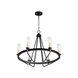 Empire 6 Light 26 inch Noir with Aged Brass Chandelier Ceiling Light