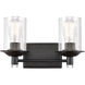 Manhattan 2 Light 14.5 inch Matte Black Bath Vanity Light Wall Light