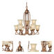 Signature 9 Light 28 inch Rustic Sienna Chandelier Ceiling Light