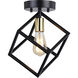 Deering LED 10.25 inch Matte Black and Satin Brass Flush Mount Ceiling Light