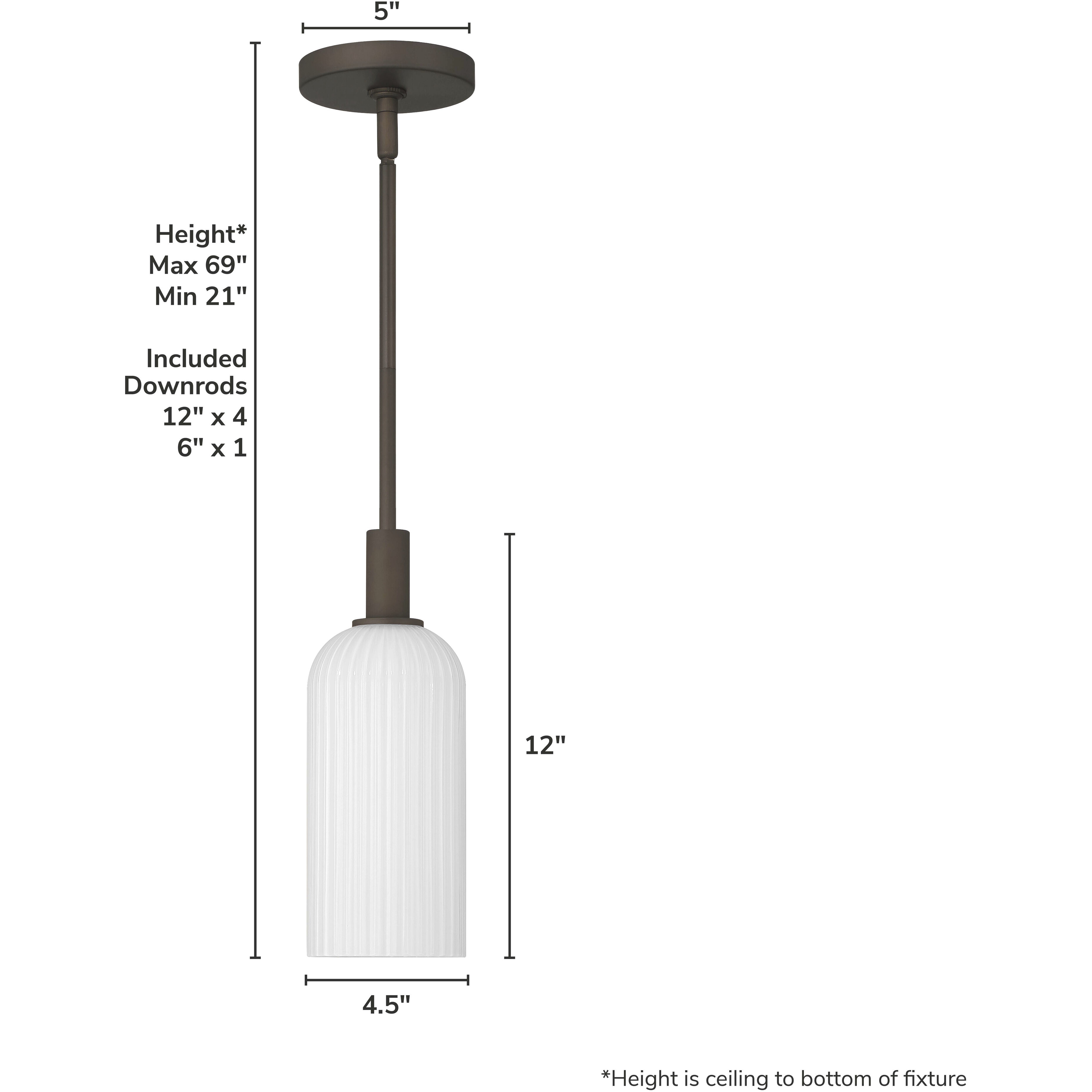 Beverly Glen 1 Light 4.5 inch Matte Bronze Pendant Ceiling Light, Mini