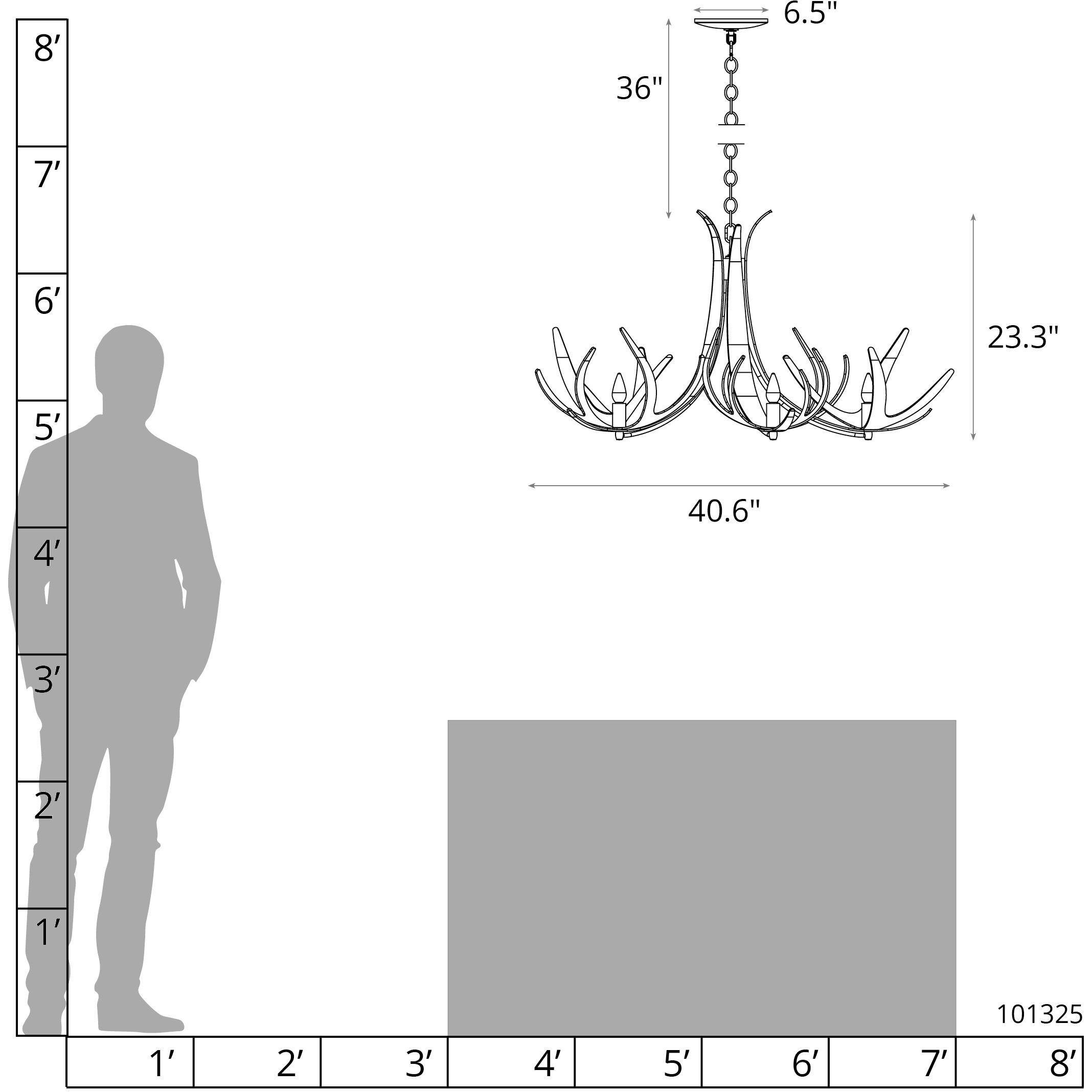 Caribou 5 Light 40.6 inch Dark Smoke Chandelier Ceiling Light
