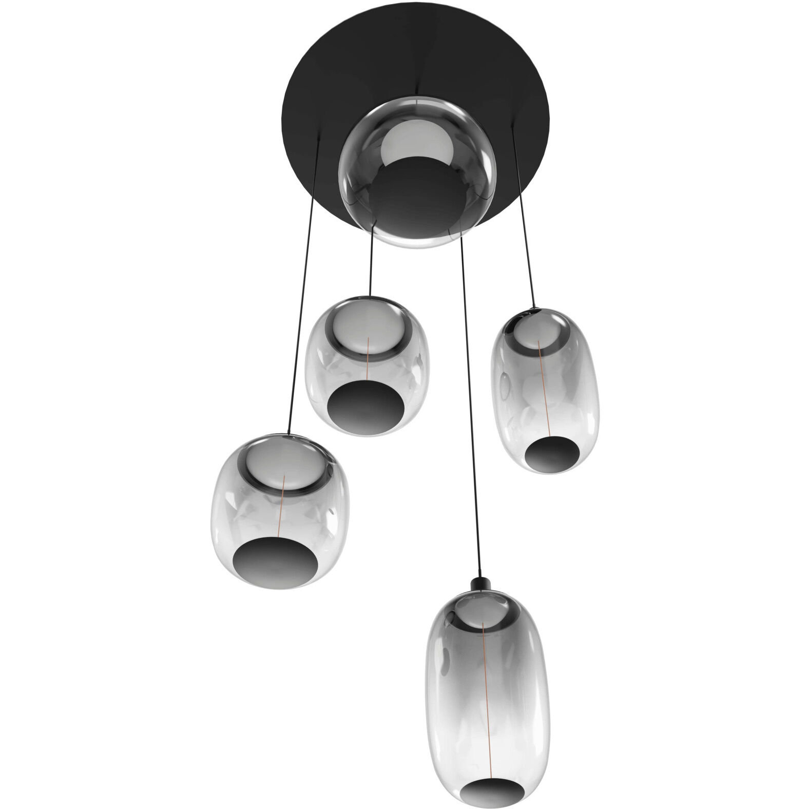 Monaco LED 20 inch Black Multi Port Pendant Ceiling Light