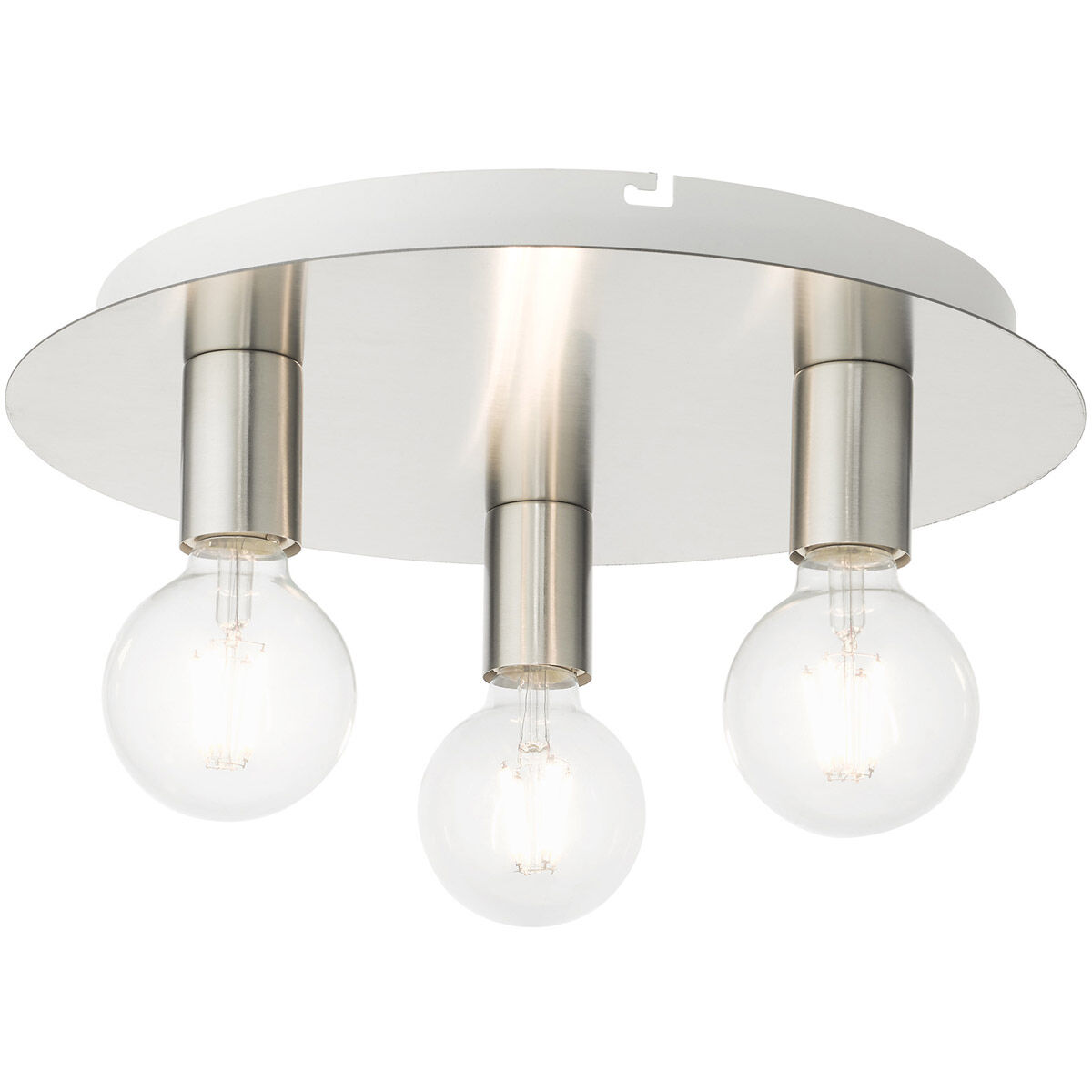 Hillview 3 Light 14 inch Brushed Nickel Flush Mount Ceiling Light