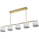 Harlowe 5 Light 51 inch Luxe Gold Linear Chandelier Ceiling Light, Large