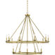 Middleton 15 Light 45 inch Warm Brass Chandelier Ceiling Light, Essentials