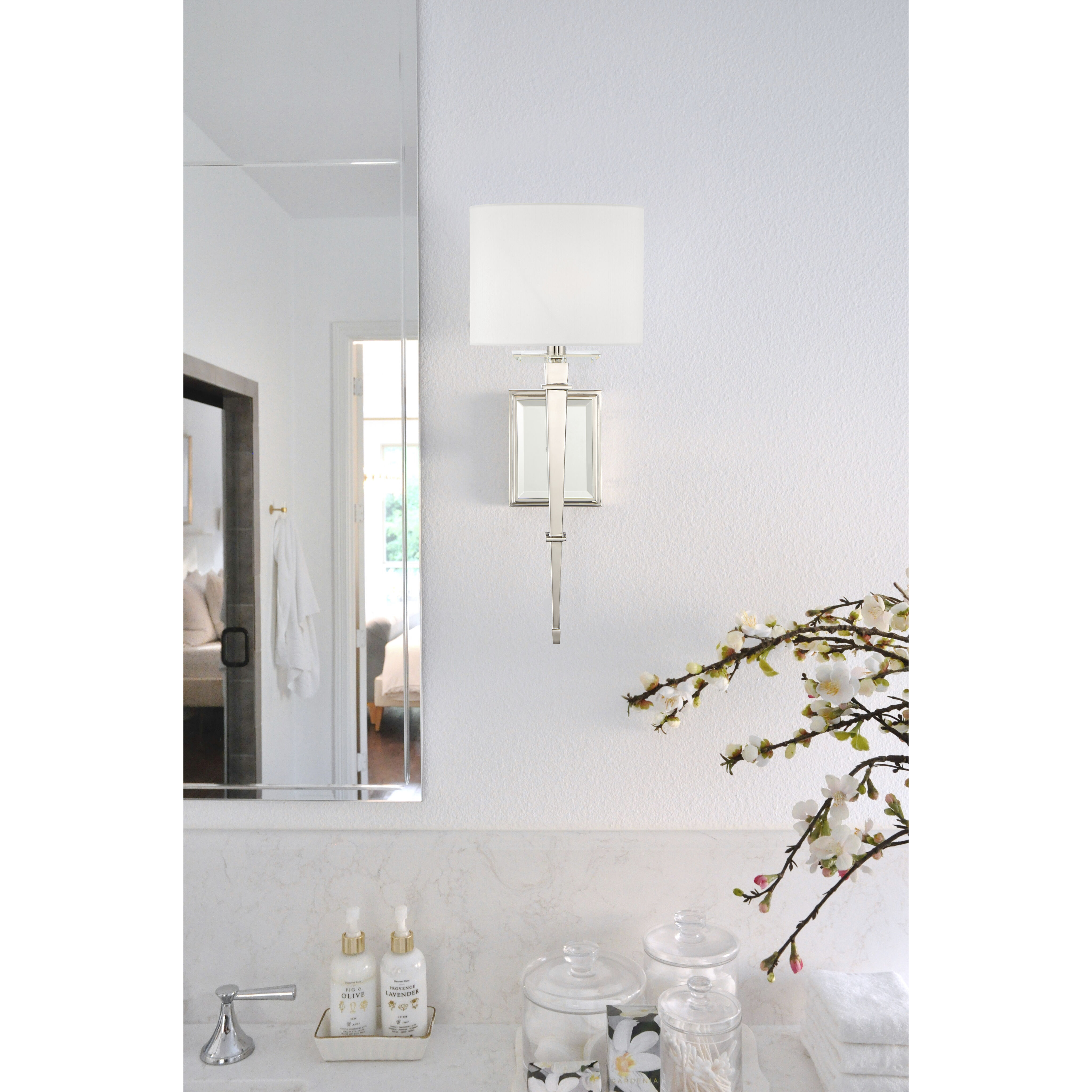 Clifton Bath Sconce Wall Light in Polished Nickel