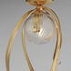 Firenze 3 Light 28.25 inch Gold Leaf Semi-Flush Mount Ceiling Light in Clear Ribbed