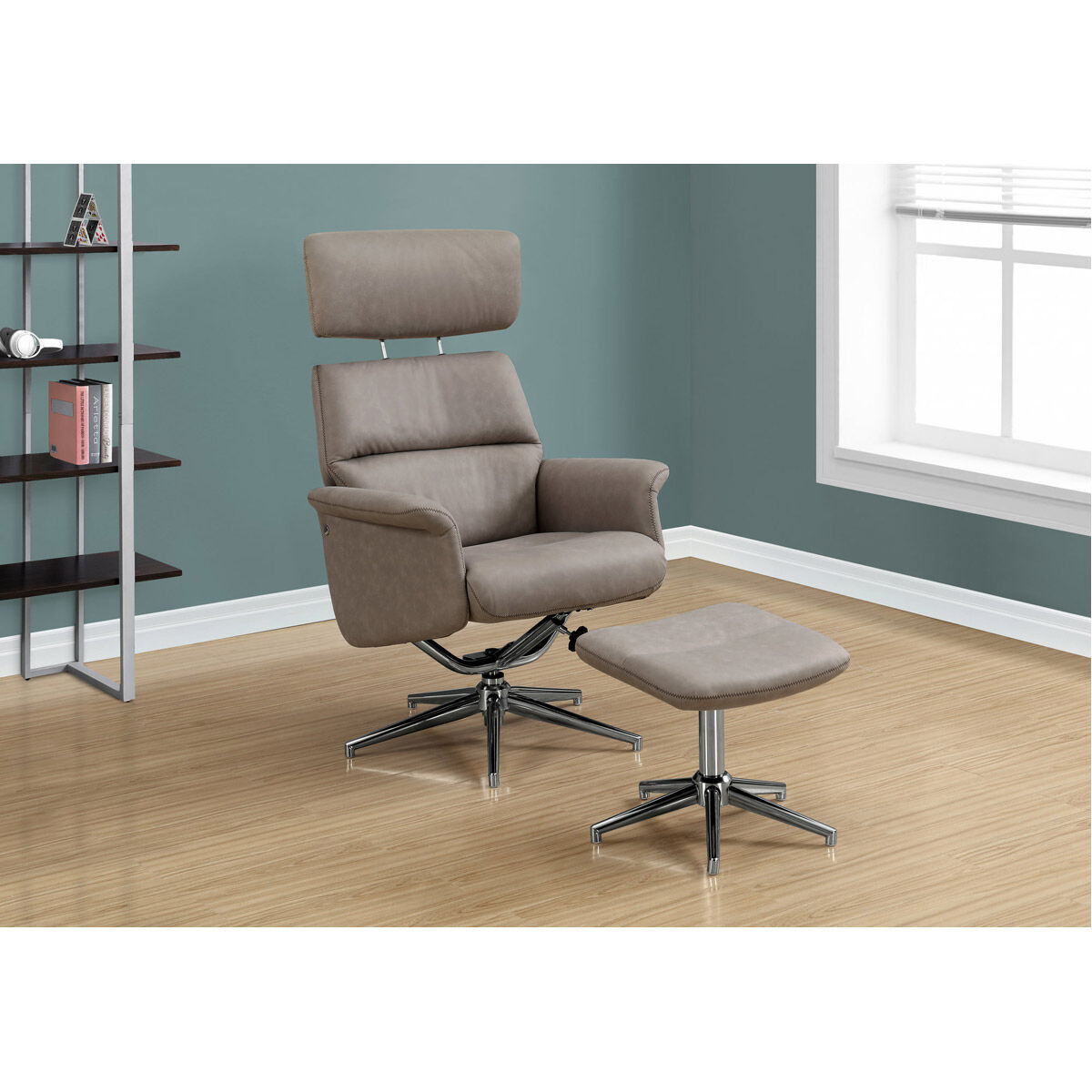 Peters Taupe Ottoman or Recliner, 2-Piece Set