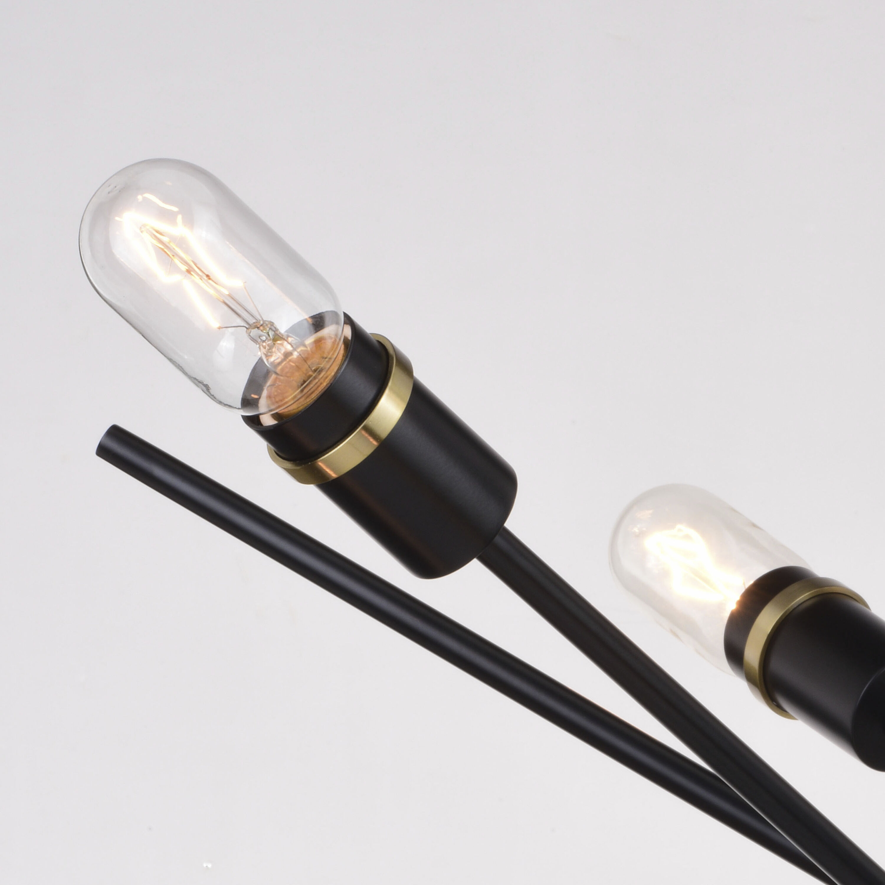 Halsted 6 Light 24.25 inch Black and Satin Brass Pendant Ceiling Light