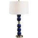 Bellore 30.5 inch 150 watt Denim Blue Glaze and Antique Brass Table Lamp Portable Light