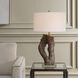 Namath 29.5 inch 150 watt Textured Wood and Antique Brass Table Lamp Portable Light