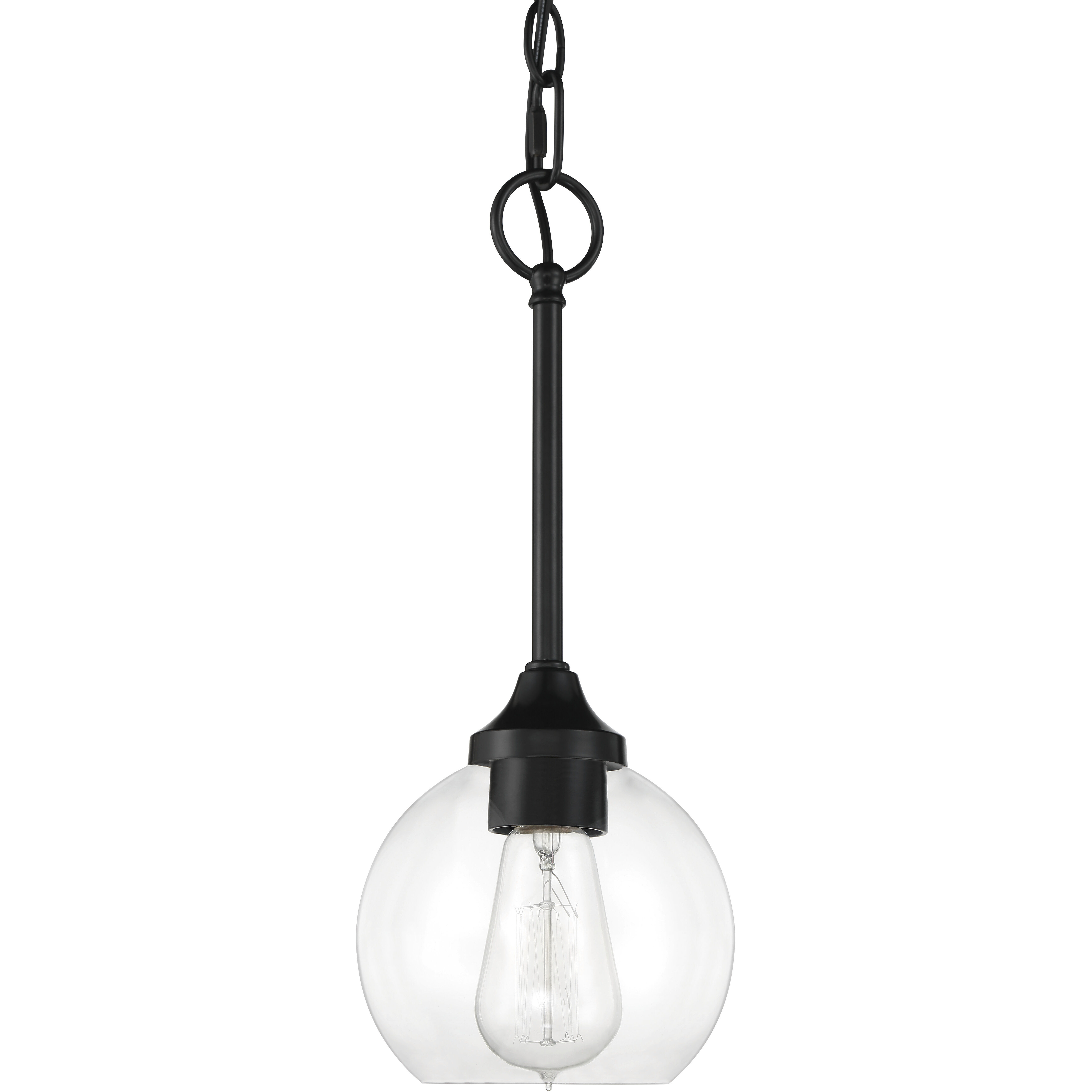 Glenda 1 Light 6 inch Flat Black Mini Pendant Ceiling Light