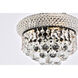 Primo 3 Light 10 inch Black and Clear Flush Mount Ceiling Light