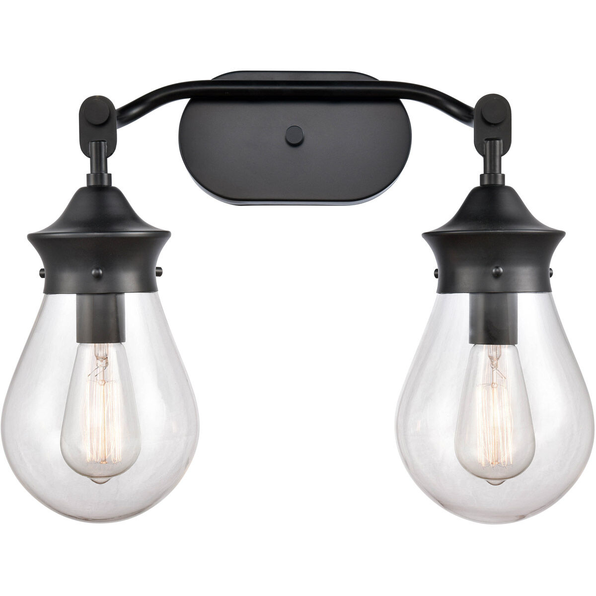 Genesis 2 Light 18.25 inch Matte Black Bath Vanity Light Wall Light