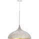 Fleur 1 Light 20 inch White and Gold Single Pendant Ceiling Light