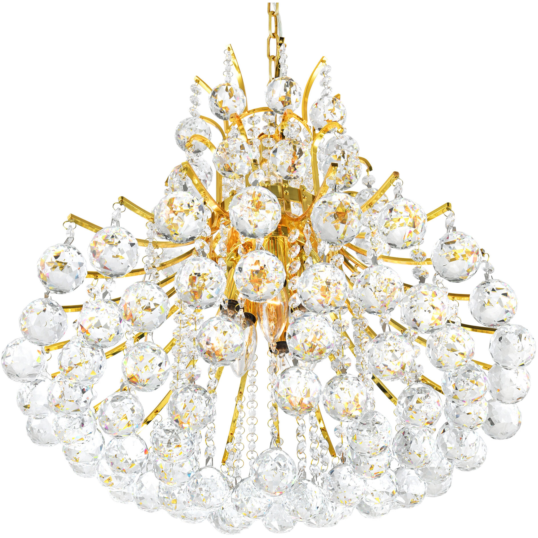 Princess 10 Light 24 inch Gold Down Chandelier Ceiling Light