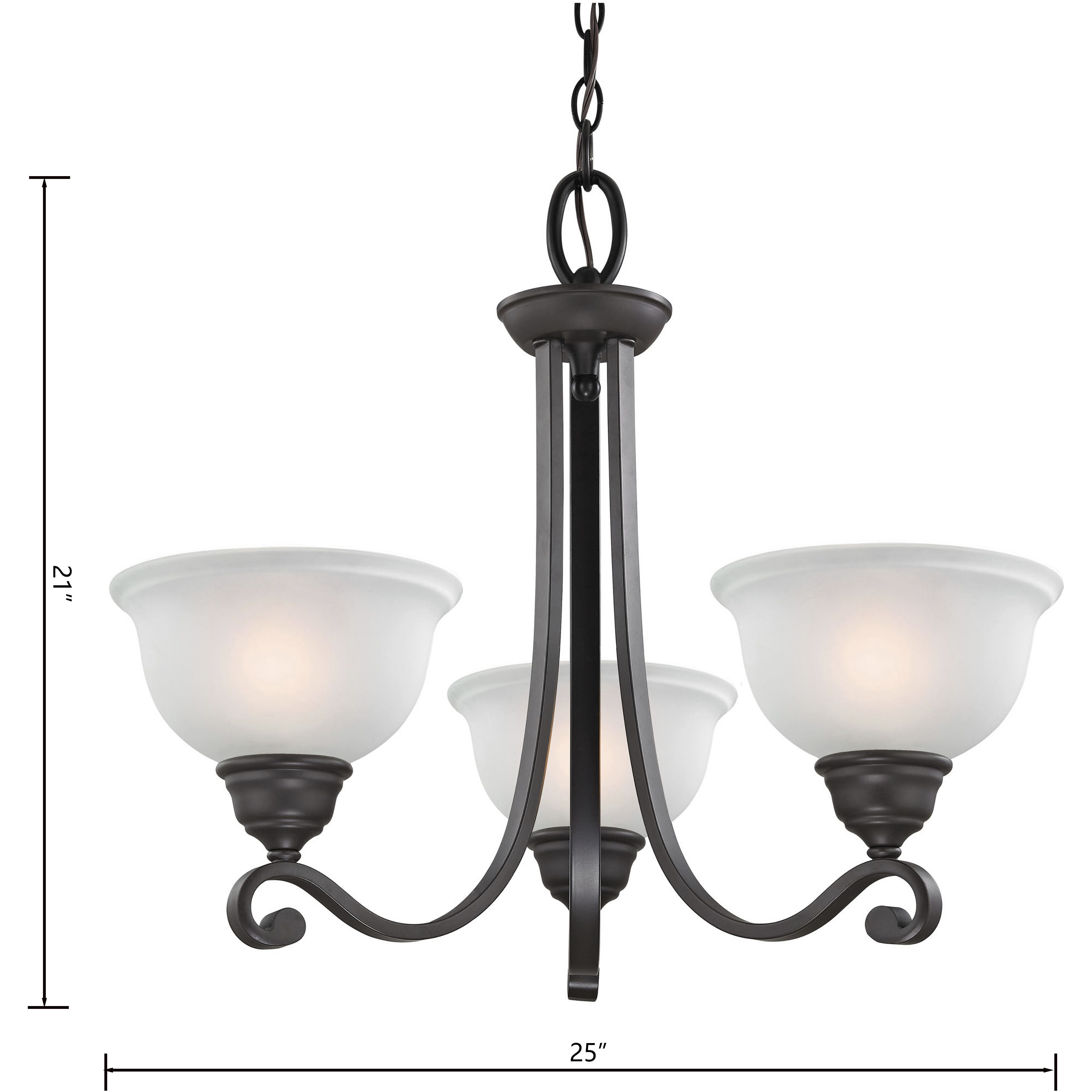 Hamilton 3 Light 25 inch Oil Rubbed Bronze Chandelier Ceiling Light