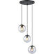 Neva LED 17.75 inch Matte Black Chandelier Ceiling Light