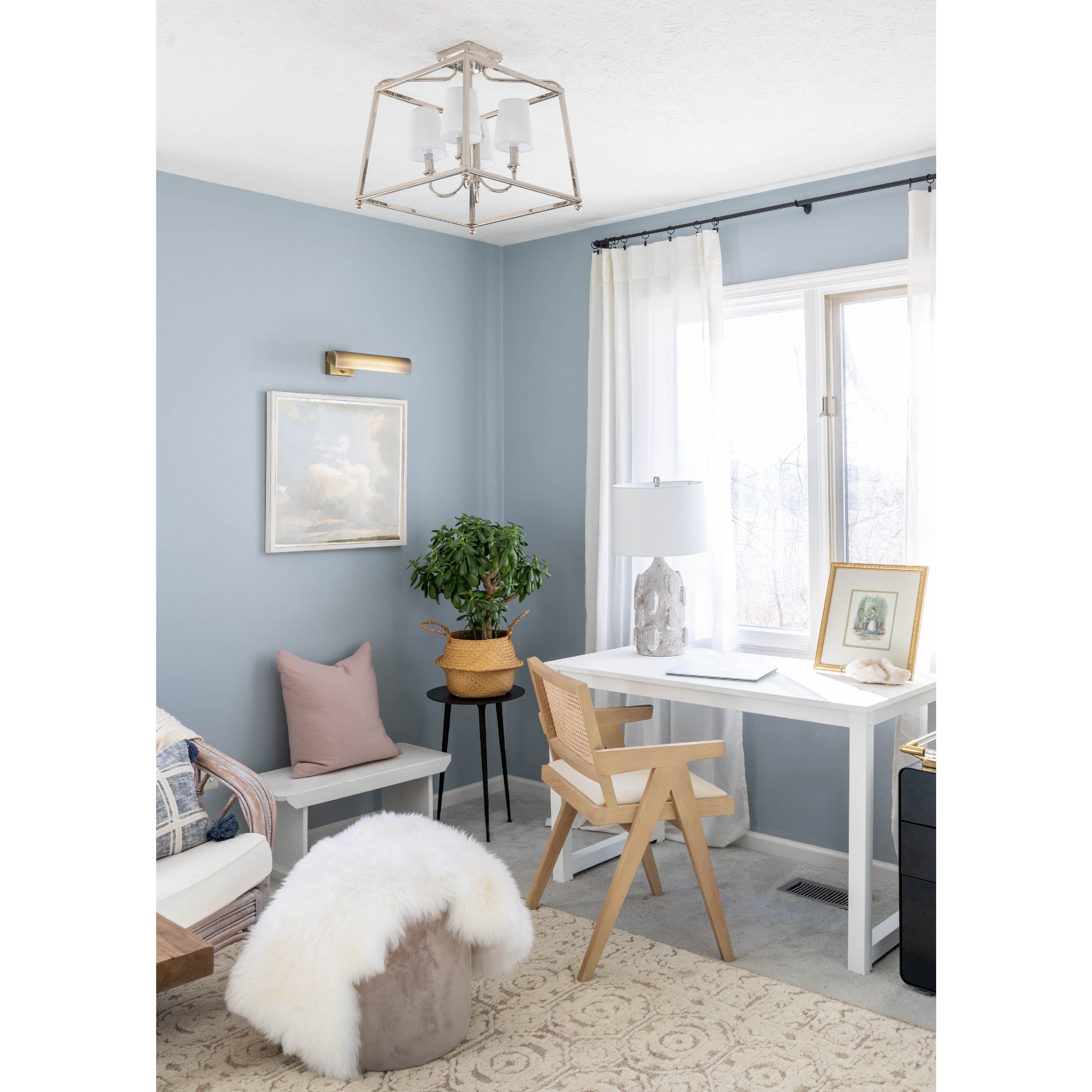 Sylvan 4 Light 16 inch Polished Nickel Semi Flush Ceiling Light