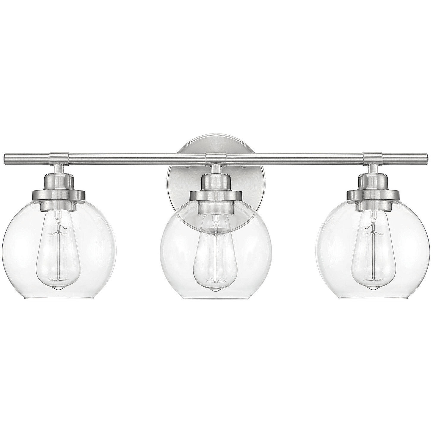 Carson 3 Light 22.5 inch Satin Nickel Bathroom Vanity Light Wall Light, Essentials